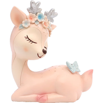 Cute Deer Figurine – Romantic Home Decor (Blue / Pink / Couple Set)