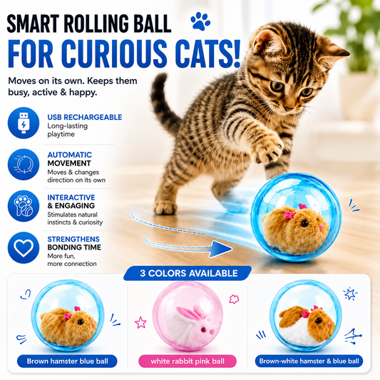 Self-Rolling Interactive Cat Ball