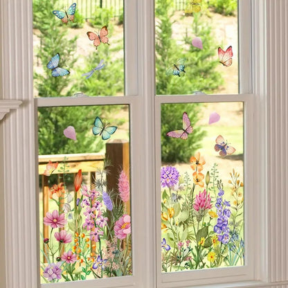 ✨LAST DAY: 49% OFF! - 💐Colorful Floral Bouquet Window Sticker🖼️(Cut to size freely)