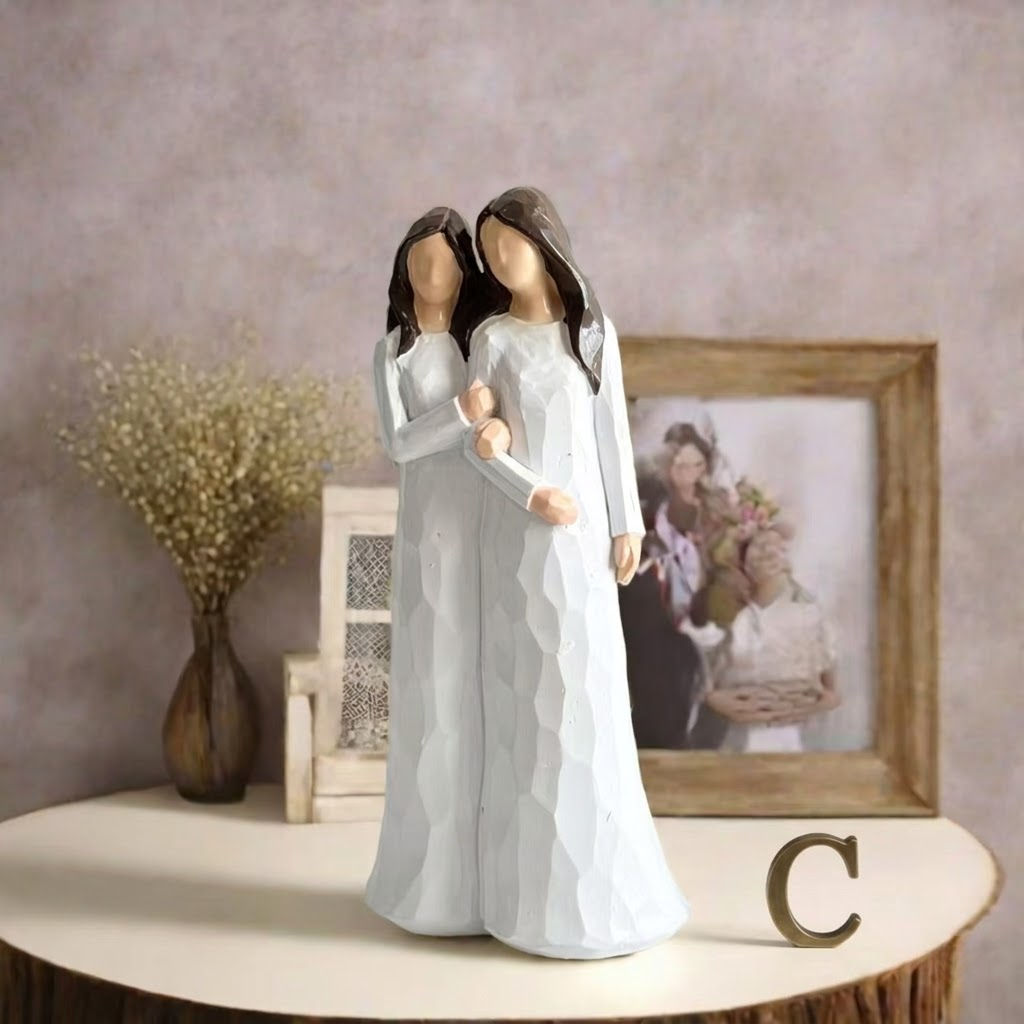 Elegant Angel Sculpture – Minimalist Guardian Angel Home Decor