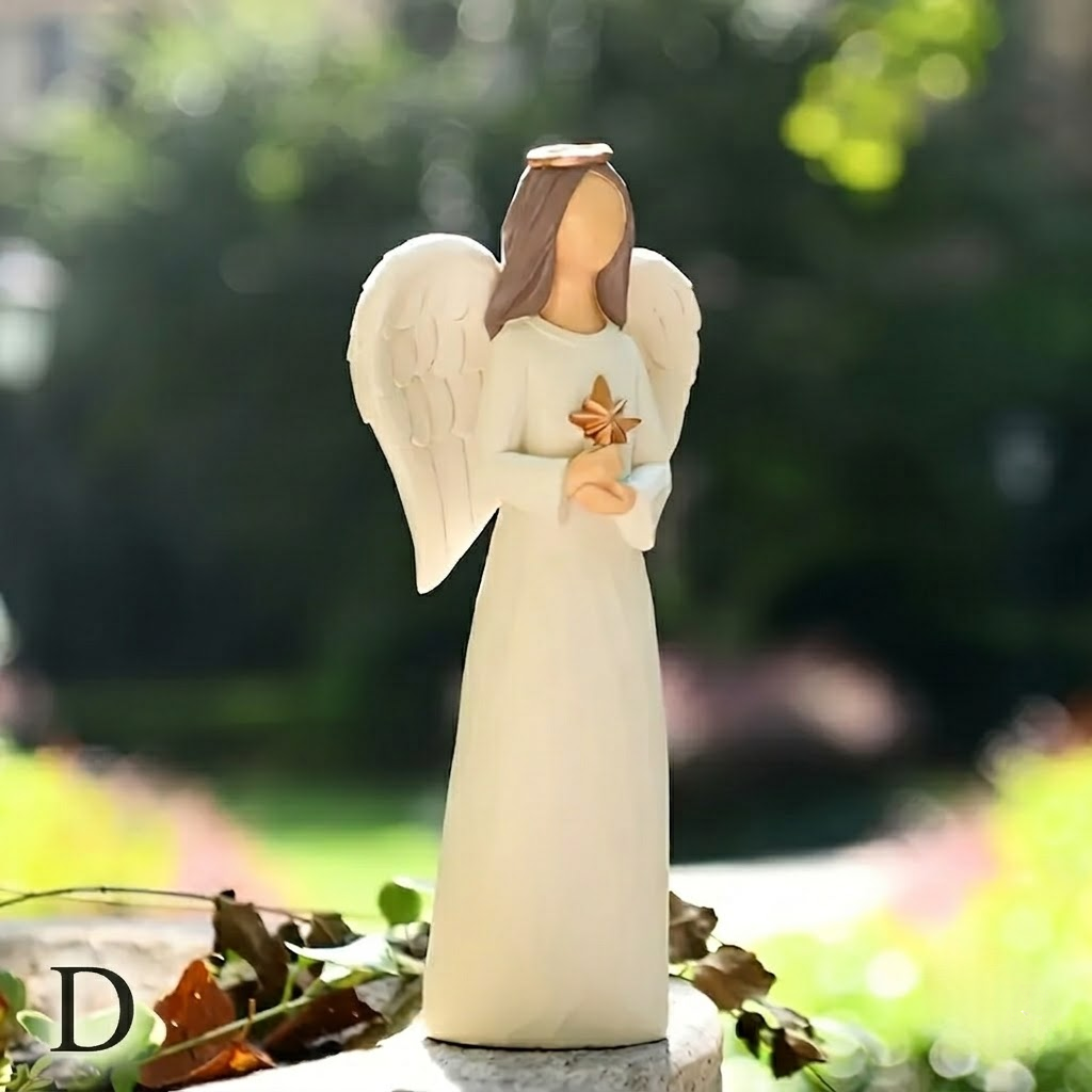 Elegant Angel Sculpture – Minimalist Guardian Angel Home Decor