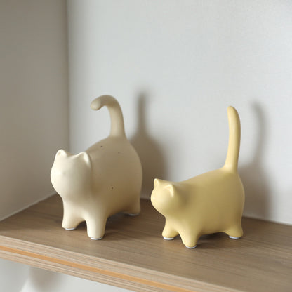 Nordic Minimalist Ceramic Cat Figurine