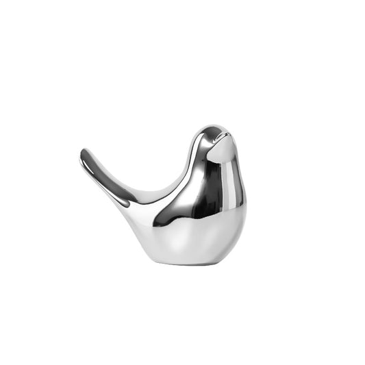 Silver Bird Decorative Ornament – Modern Minimalist Home Accent