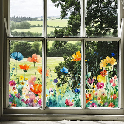 Colorful Floral Window Garden Clings