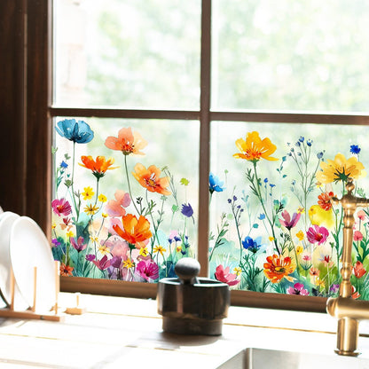 Colorful Floral Window Garden Clings