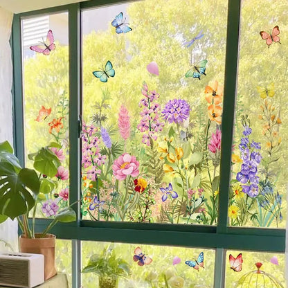 ✨LAST DAY: 49% OFF! - 💐Colorful Floral Bouquet Window Sticker🖼️(Cut to size freely)